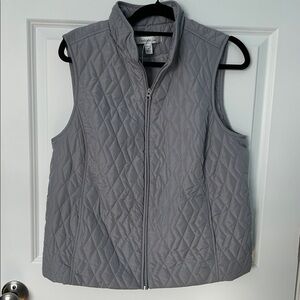 Croft & Barrow Gray Quilted Vest Petite XL | Gray Quilted Vest | Gray Vest |